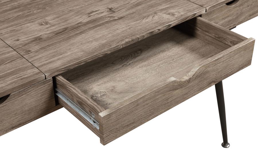 (image for) Rafael 47-inch 1-drawer Desk with Storage Rustic Driftwood