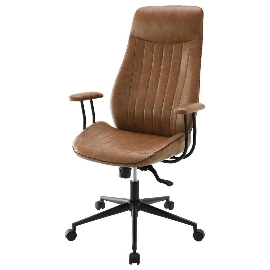 (image for) Ranger Upholstered Adjustable Home Office Desk Chair Brown