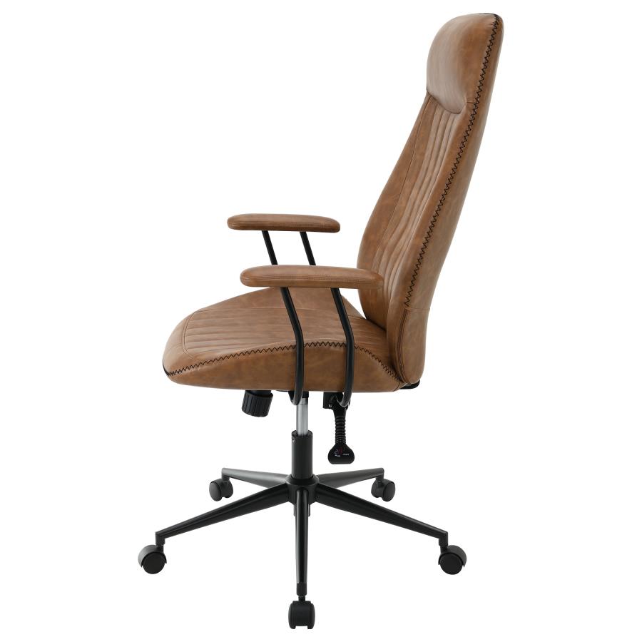 (image for) Ranger Upholstered Adjustable Home Office Desk Chair Brown