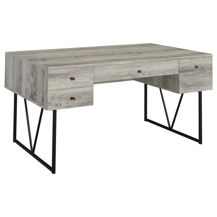 (image for) Analiese 63-inch 4-drawer Writing Desk Grey Driftwood - Click Image to Close