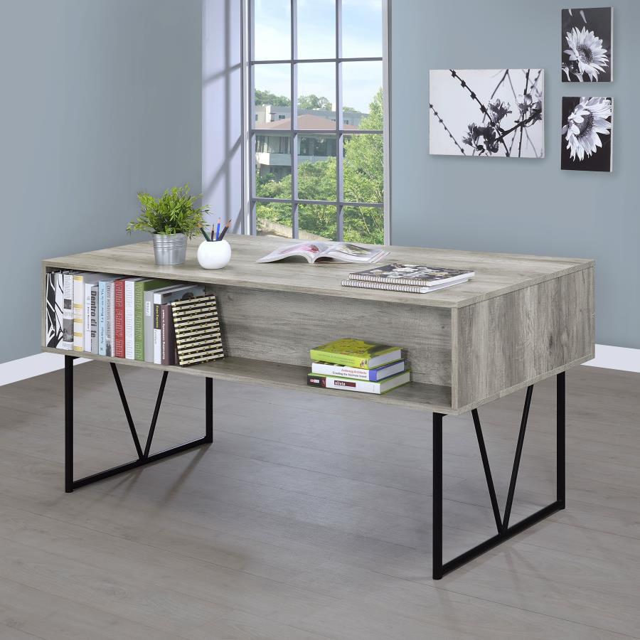 (image for) Analiese 63-inch 4-drawer Writing Desk Grey Driftwood