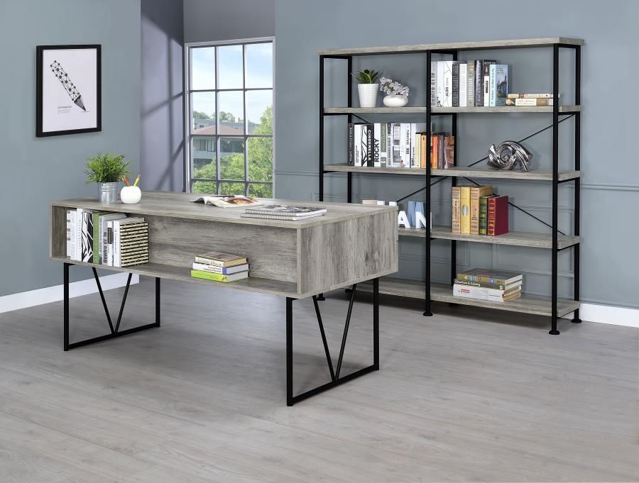 (image for) Analiese 63-inch 4-drawer Writing Desk Grey Driftwood