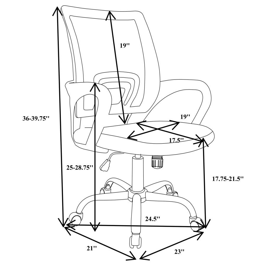 (image for) Felton Upholstered Adjustable Home Office Desk Chair Grey