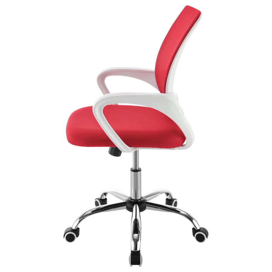 (image for) Felton Upholstered Adjustable Home Office Desk Chair Red