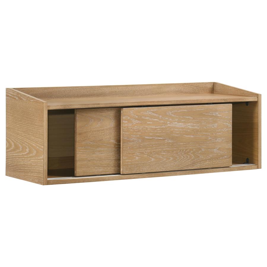 (image for) Fabian Bookshelf Bridge with Cubbies Distressed Light Brown