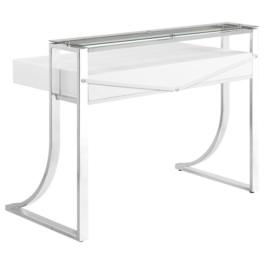 (image for) Gemma 48-inch 2-drawer Writing Desk White High Gloss