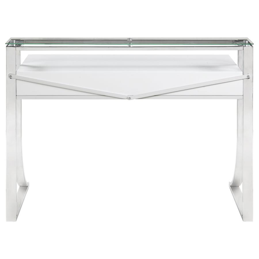 (image for) Gemma 48-inch 2-drawer Writing Desk White High Gloss