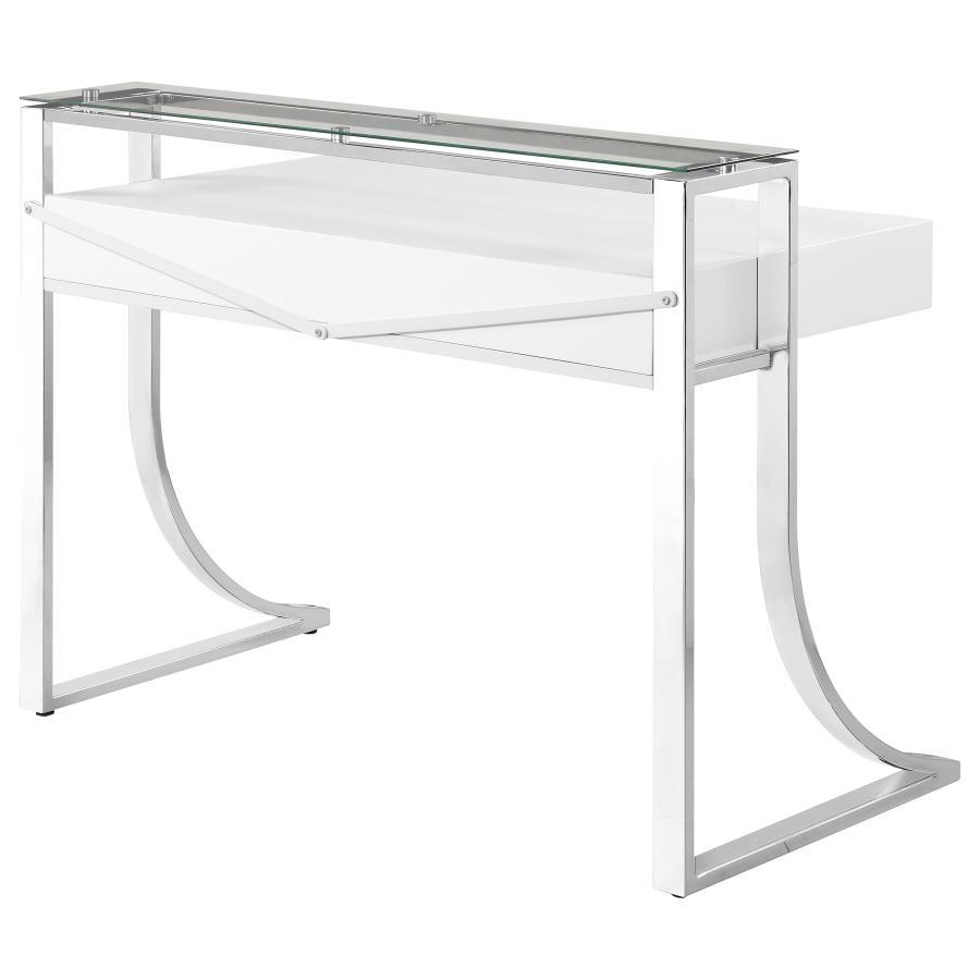 (image for) Gemma 48-inch 2-drawer Writing Desk White High Gloss