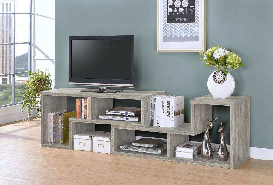 (image for) Velma Multipurpose TV Stand and Bookshelf Grey Driftwood