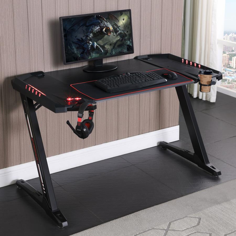 (image for) Ardsley 51-inch Computer Gaming Desk with RGB Lighting Black