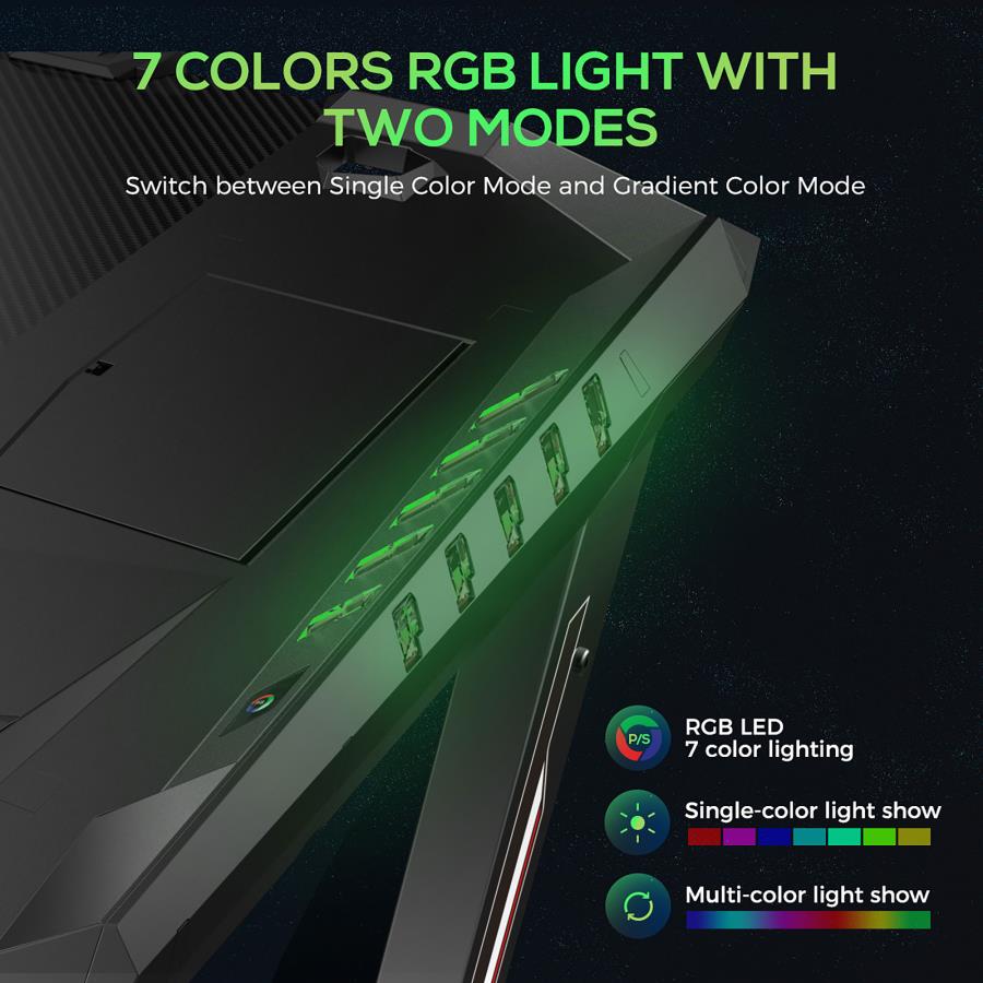 (image for) Ardsley 51-inch Computer Gaming Desk with RGB Lighting Black