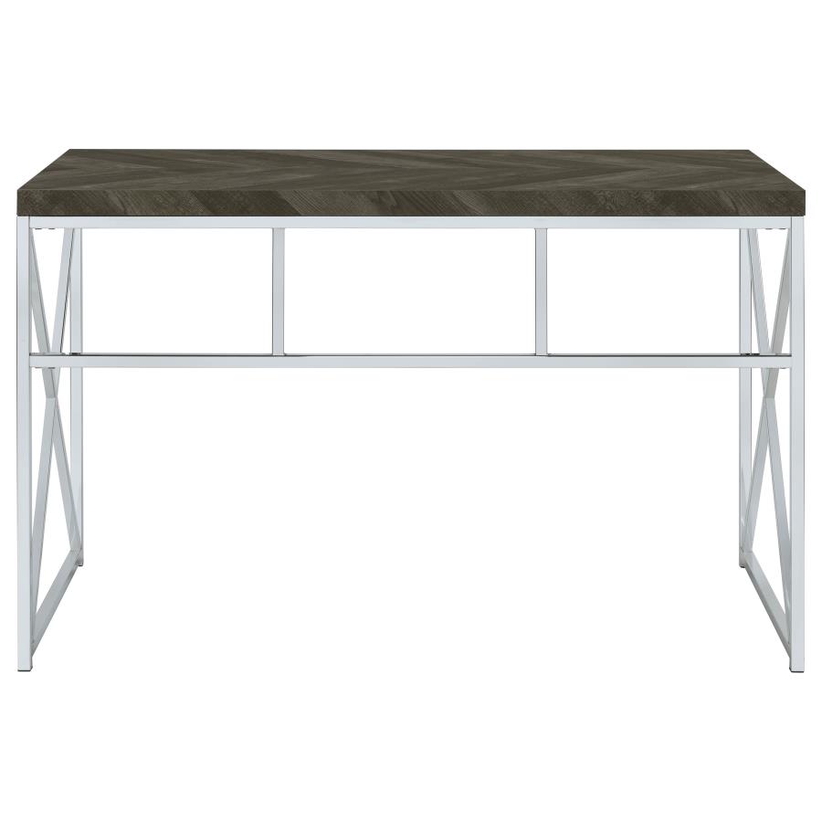 (image for) Grimma 47-inch Writing Office Desk Rustic Grey and Chrome