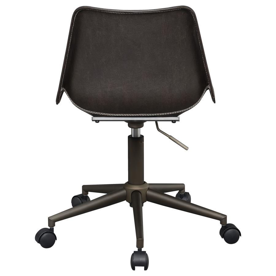 (image for) Carnell Upholstered Adjustable Home Office Desk Chair Brown