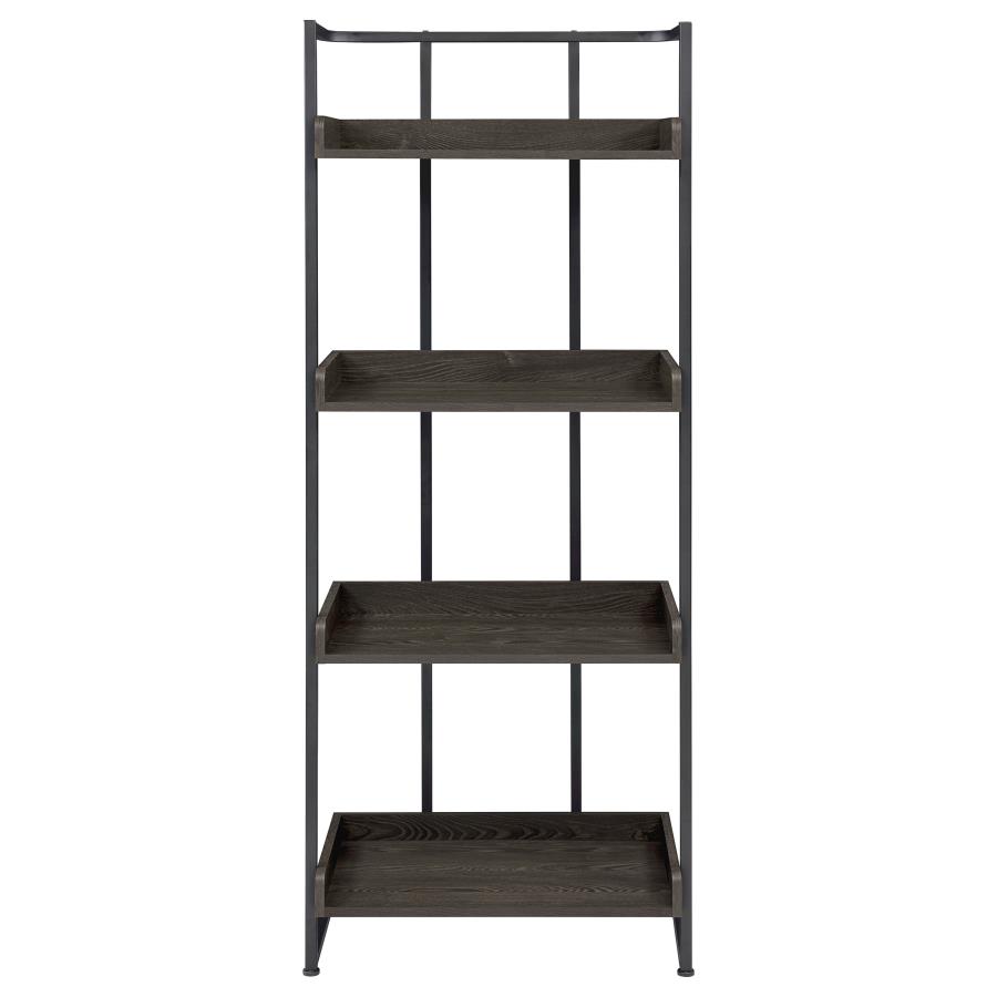 (image for) Ember 68-inch 4-shelf Bookshelf Dark Oak and Black