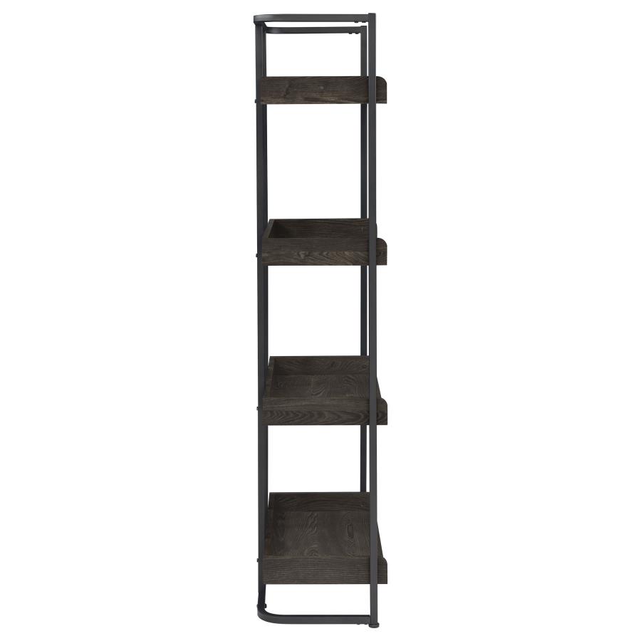 (image for) Ember 68-inch 4-shelf Bookshelf Dark Oak and Black