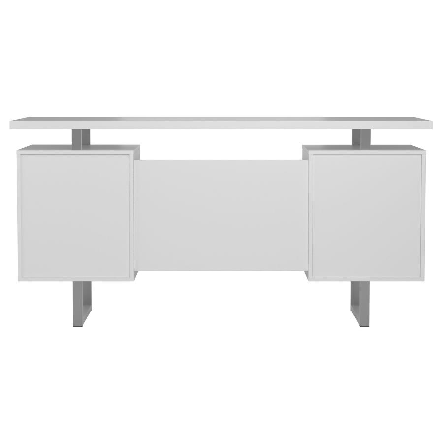 (image for) Lawtey 60-inch 2-drawer Computer Desk White High Gloss