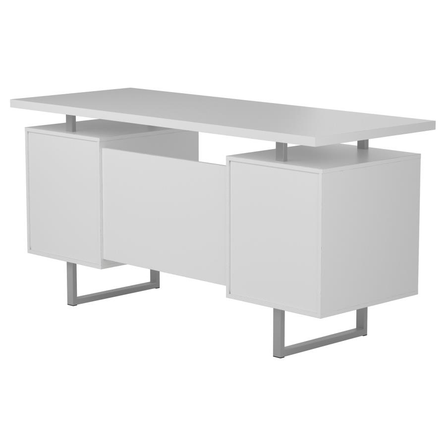 (image for) Lawtey 60-inch 2-drawer Computer Desk White High Gloss