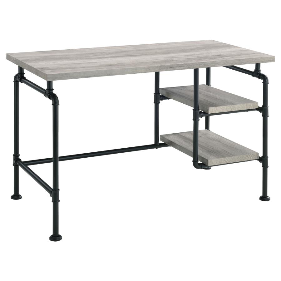 (image for) Delray 47-inch 2-shelf Piping Writing Desk Grey Driftwood - Click Image to Close