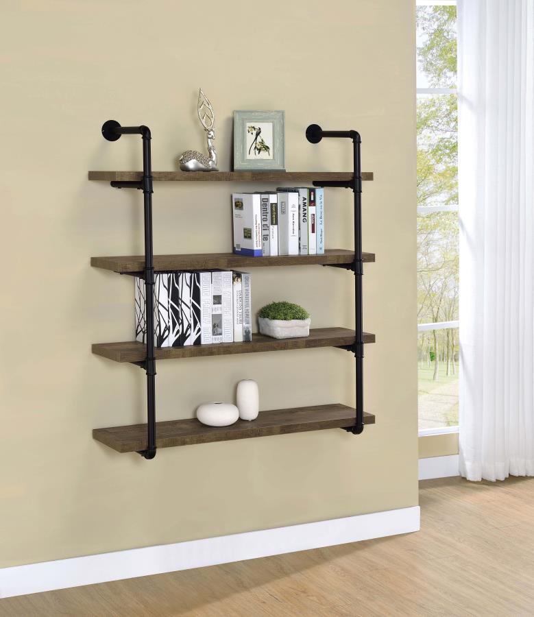 (image for) Elmcrest 39-inch 4-shelf Wall Bookshelf Rustic Oak