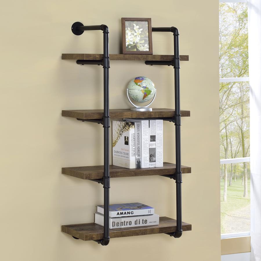 (image for) Elmcrest 24-inch 4-shelf Wall Bookshelf Rustic Oak