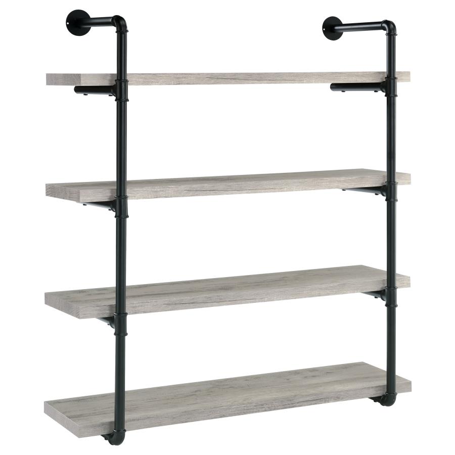 (image for) Elmcrest 39-inch 4-shelf Wall Bookshelf Grey Driftwood