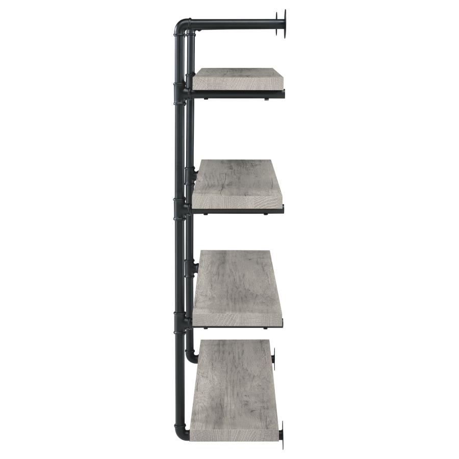 (image for) Elmcrest 39-inch 4-shelf Wall Bookshelf Grey Driftwood