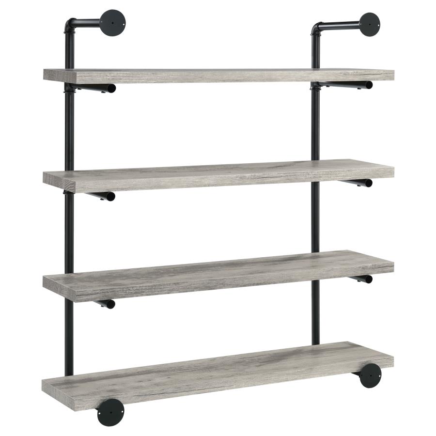 (image for) Elmcrest 39-inch 4-shelf Wall Bookshelf Grey Driftwood