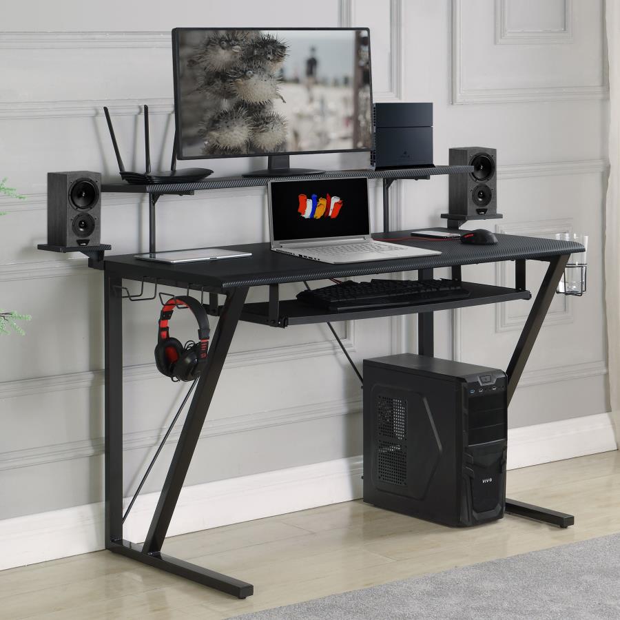 (image for) Wedalia 60-inch Computer Gaming Desk with Utility Hook Black