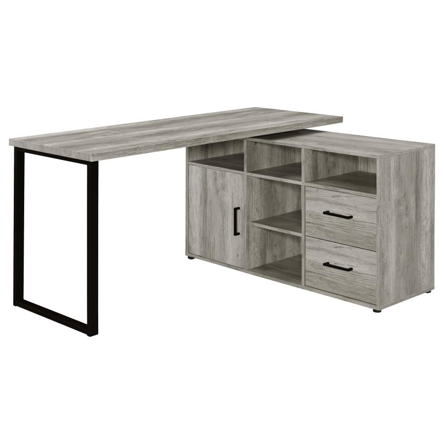 (image for) Hertford 59-inch L-Shape Computer Desk Grey Driftwood