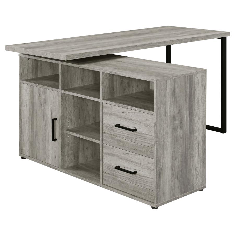 (image for) Hertford 59-inch L-Shape Computer Desk Grey Driftwood