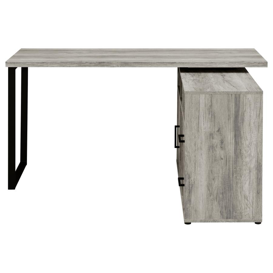 (image for) Hertford 59-inch L-Shape Computer Desk Grey Driftwood