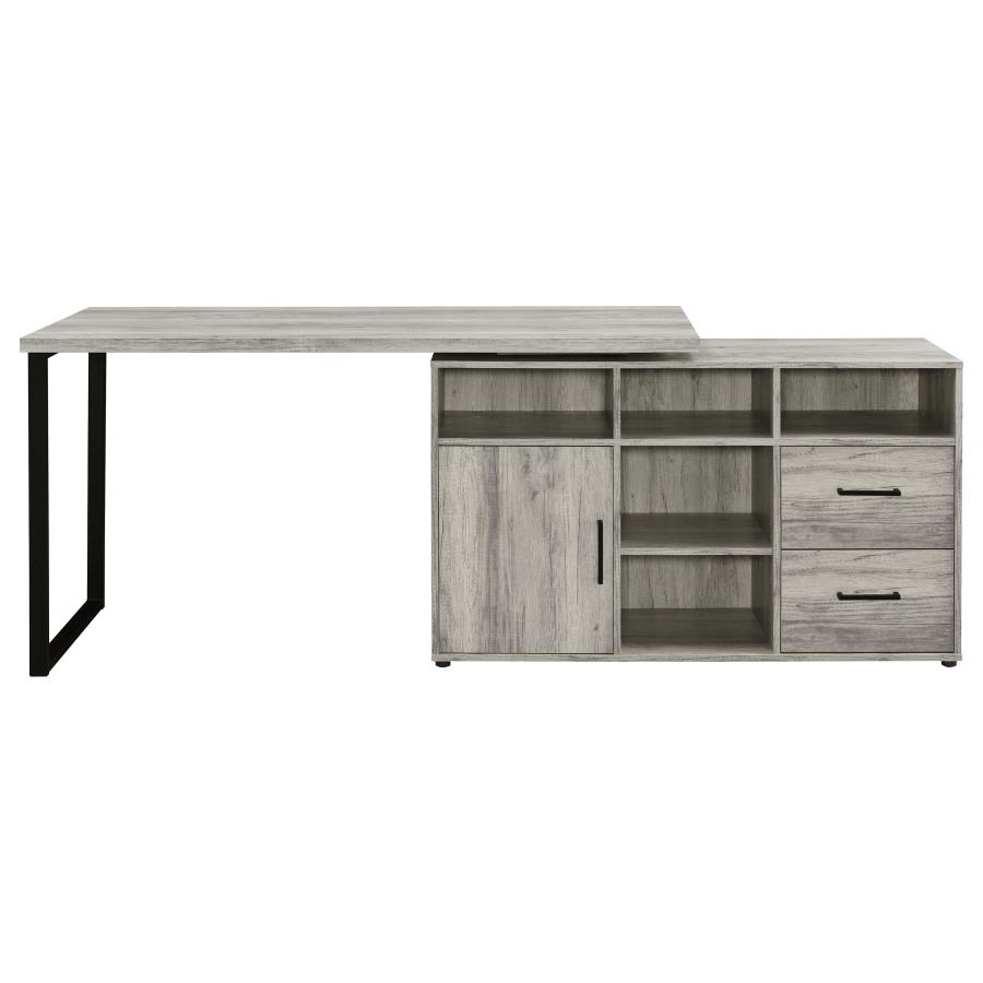 (image for) Hertford 59-inch L-Shape Computer Desk Grey Driftwood