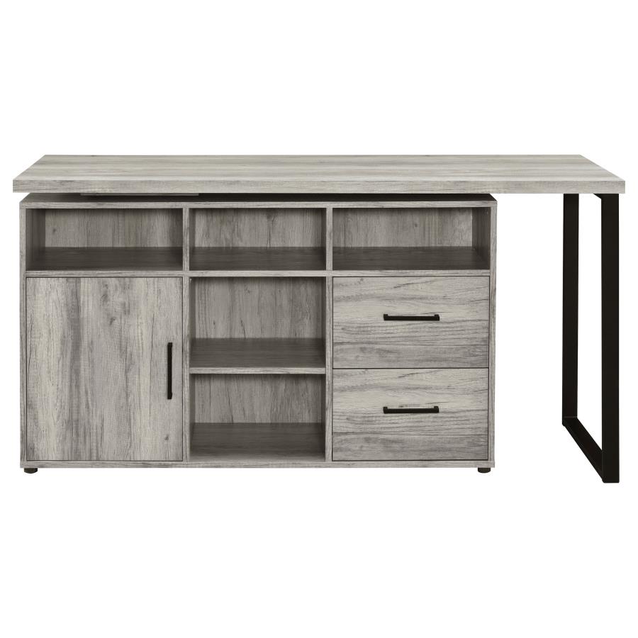 (image for) Hertford 59-inch L-Shape Computer Desk Grey Driftwood