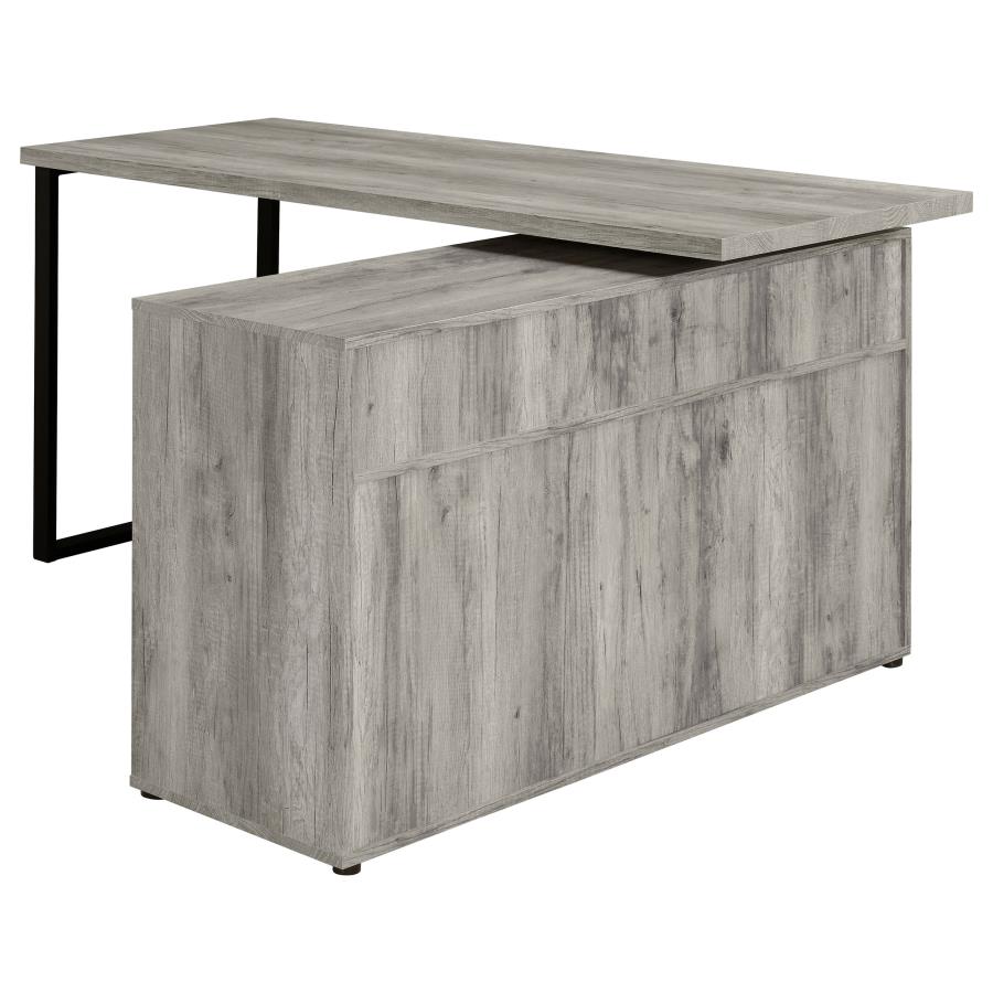 (image for) Hertford 59-inch L-Shape Computer Desk Grey Driftwood