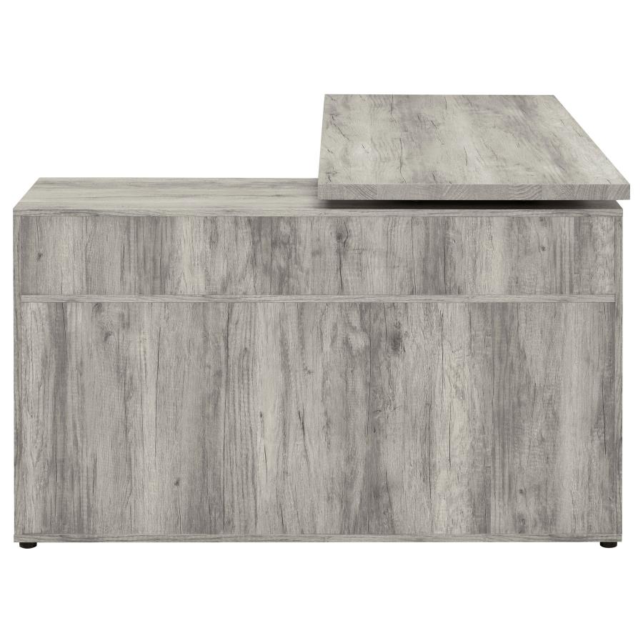 (image for) Hertford 59-inch L-Shape Computer Desk Grey Driftwood