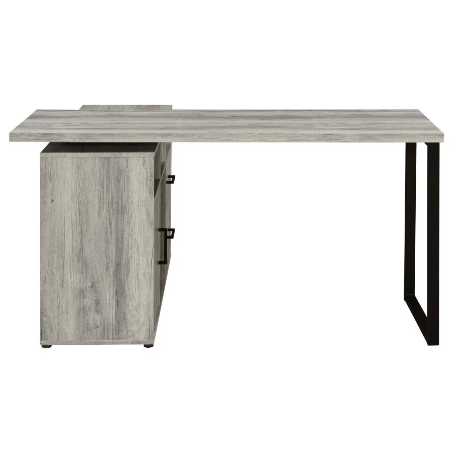 (image for) Hertford 59-inch L-Shape Computer Desk Grey Driftwood