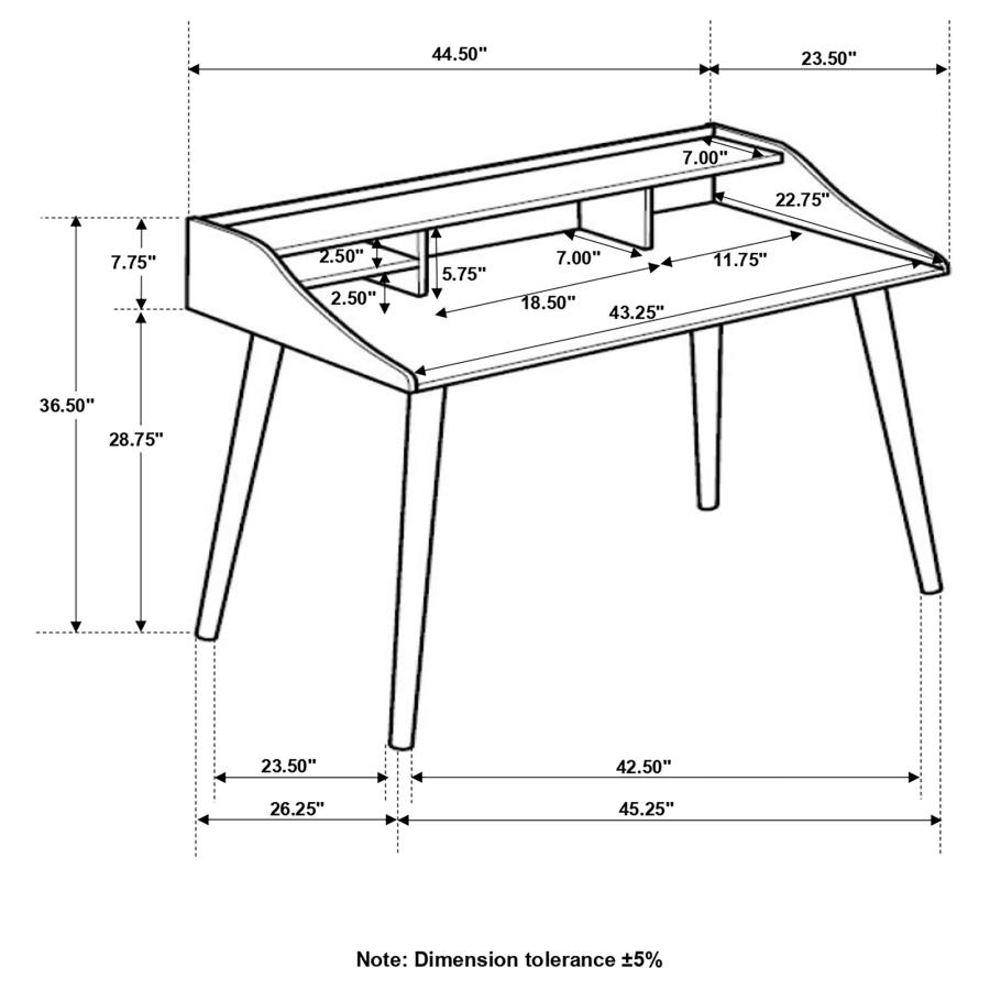 (image for) Percy 45-inch 4-compartment Writing Desk White