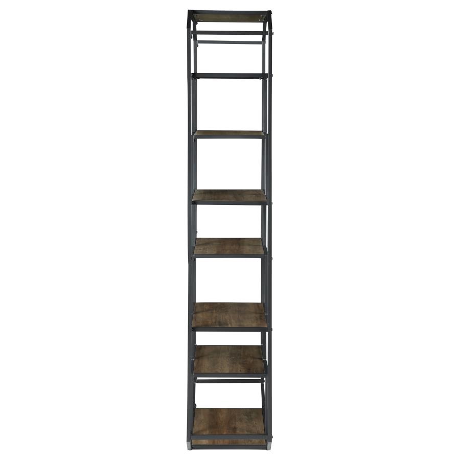 (image for) Leland 72-inch 6-shelf Bookshelf Rustic Brown