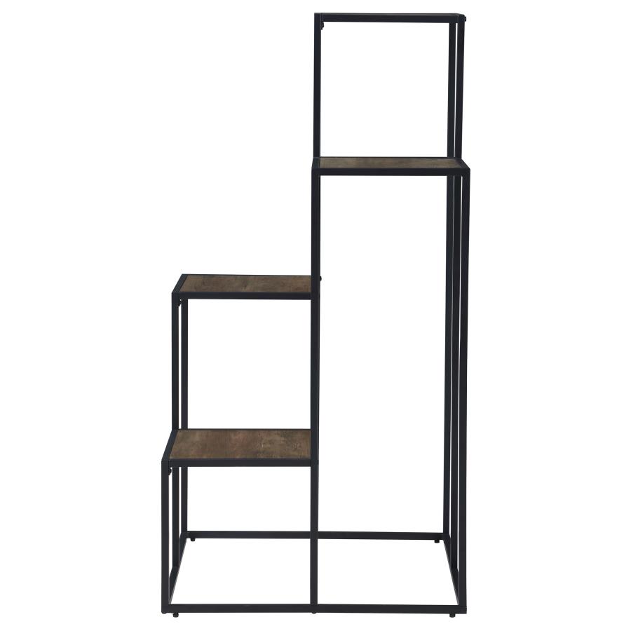 (image for) Rito 4-tier Multi-Display Shelf Rustic Brown and Black