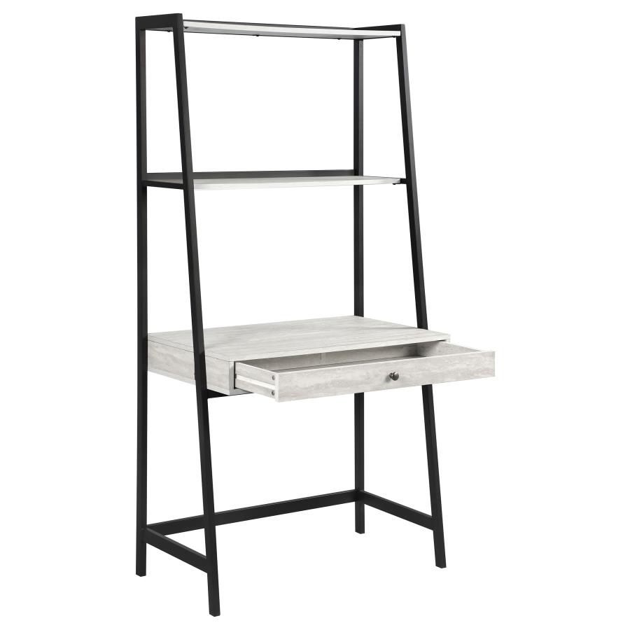 (image for) Pinckard 3-piece Ladder Desk and Bookcase Set Grey Stone