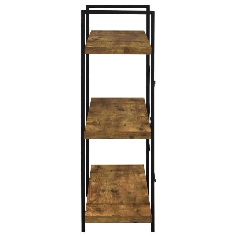 (image for) Cole 40-inch 3-shelf Bookshelf Rustic Nutmeg and Black