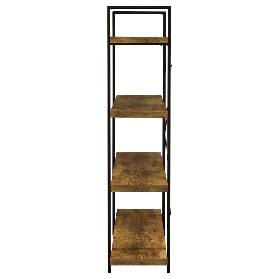 (image for) Cole 55-inch 4-shelf Bookshelf Rustic Nutmeg and Black