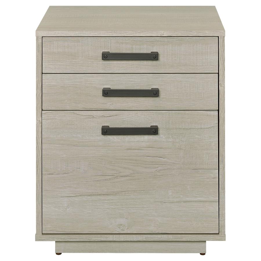 (image for) Loomis 3-drawer Home Office File Cabinet Whitewashed Grey