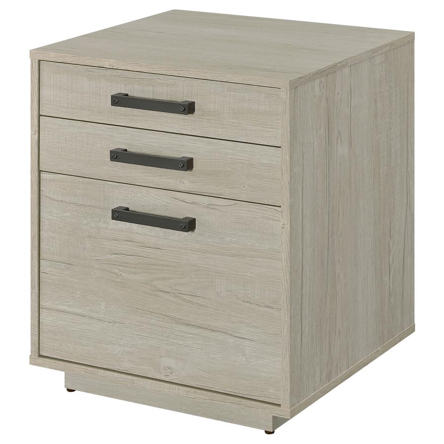 (image for) Loomis 3-drawer Home Office File Cabinet Whitewashed Grey