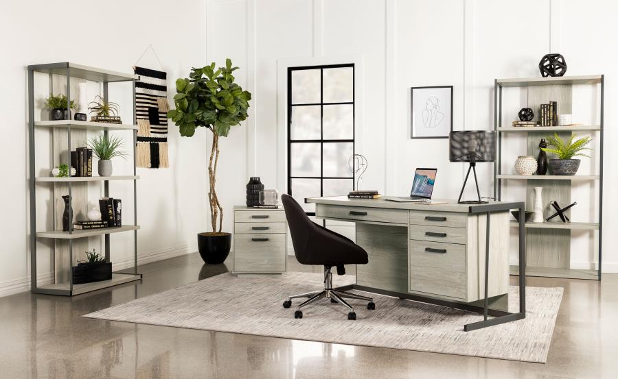 (image for) Loomis 3-drawer Home Office File Cabinet Whitewashed Grey