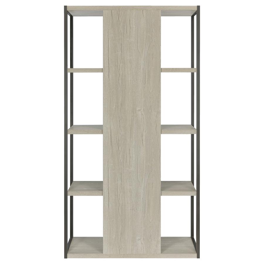 (image for) Loomis 72-inch 4-shelf Bookshelf Whitewashed Grey