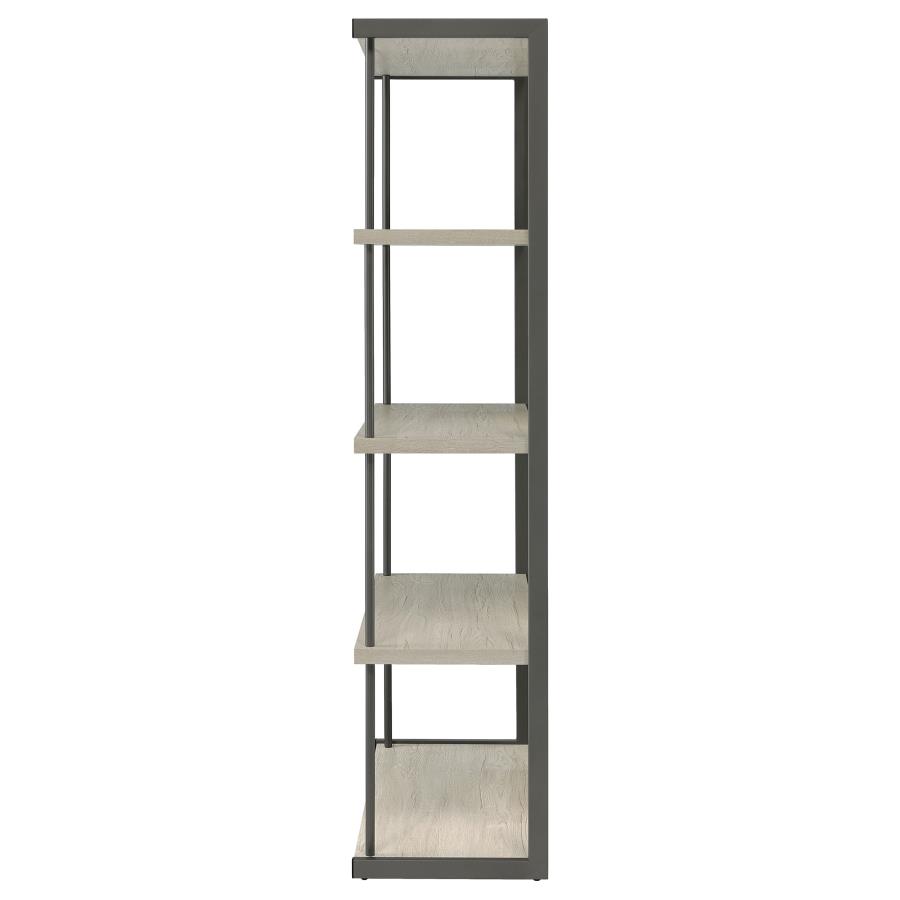 (image for) Loomis 72-inch 4-shelf Bookshelf Whitewashed Grey