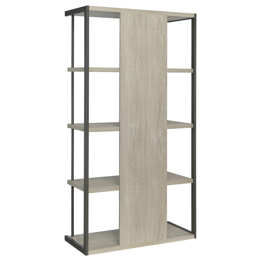 (image for) Loomis 72-inch 4-shelf Bookshelf Whitewashed Grey