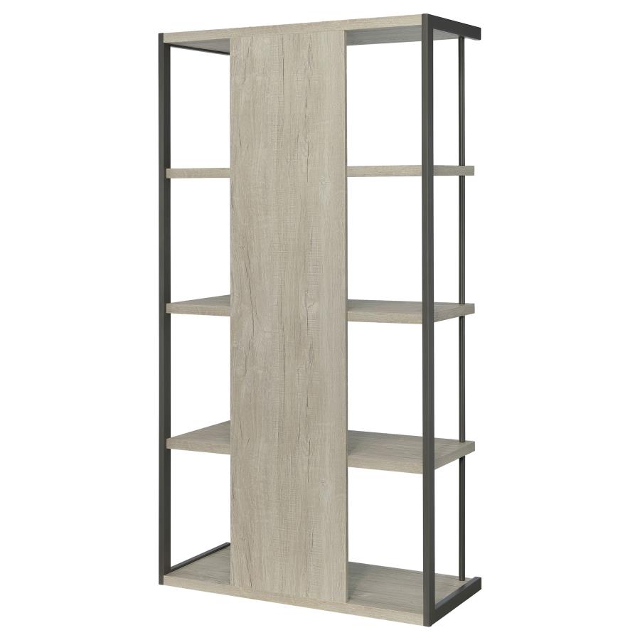 (image for) Loomis 72-inch 4-shelf Bookshelf Whitewashed Grey