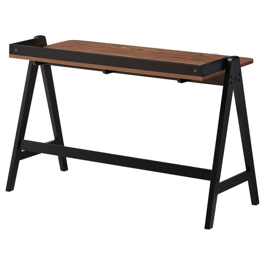 (image for) Raul 50-inch Writing Desk with USB Ports Walnut and Black